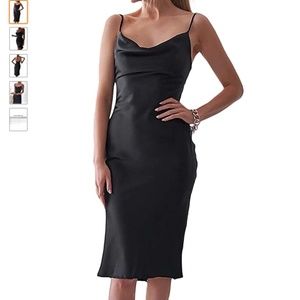 Black slip body con dress